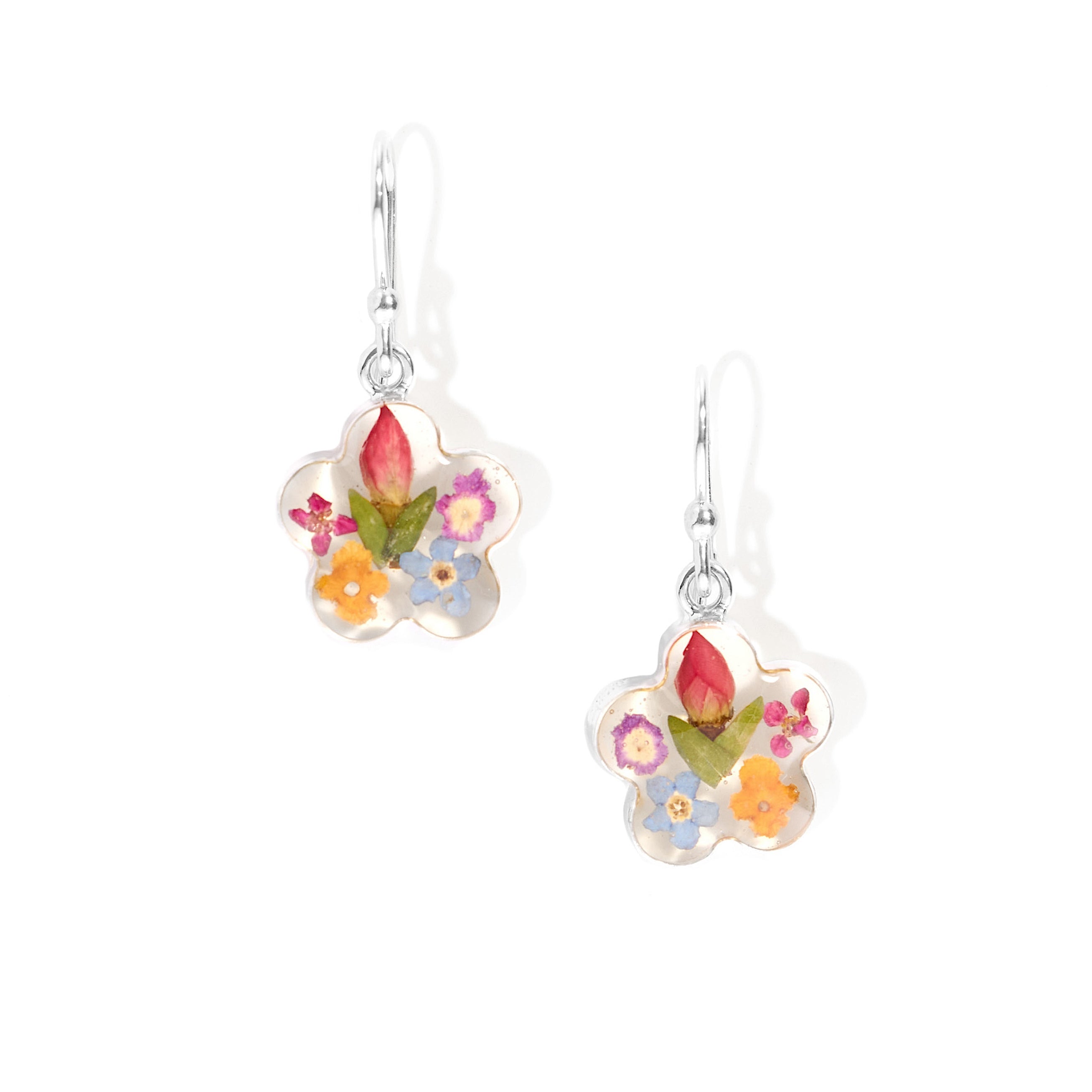 Dira Earrings with Multi Colored Flowers