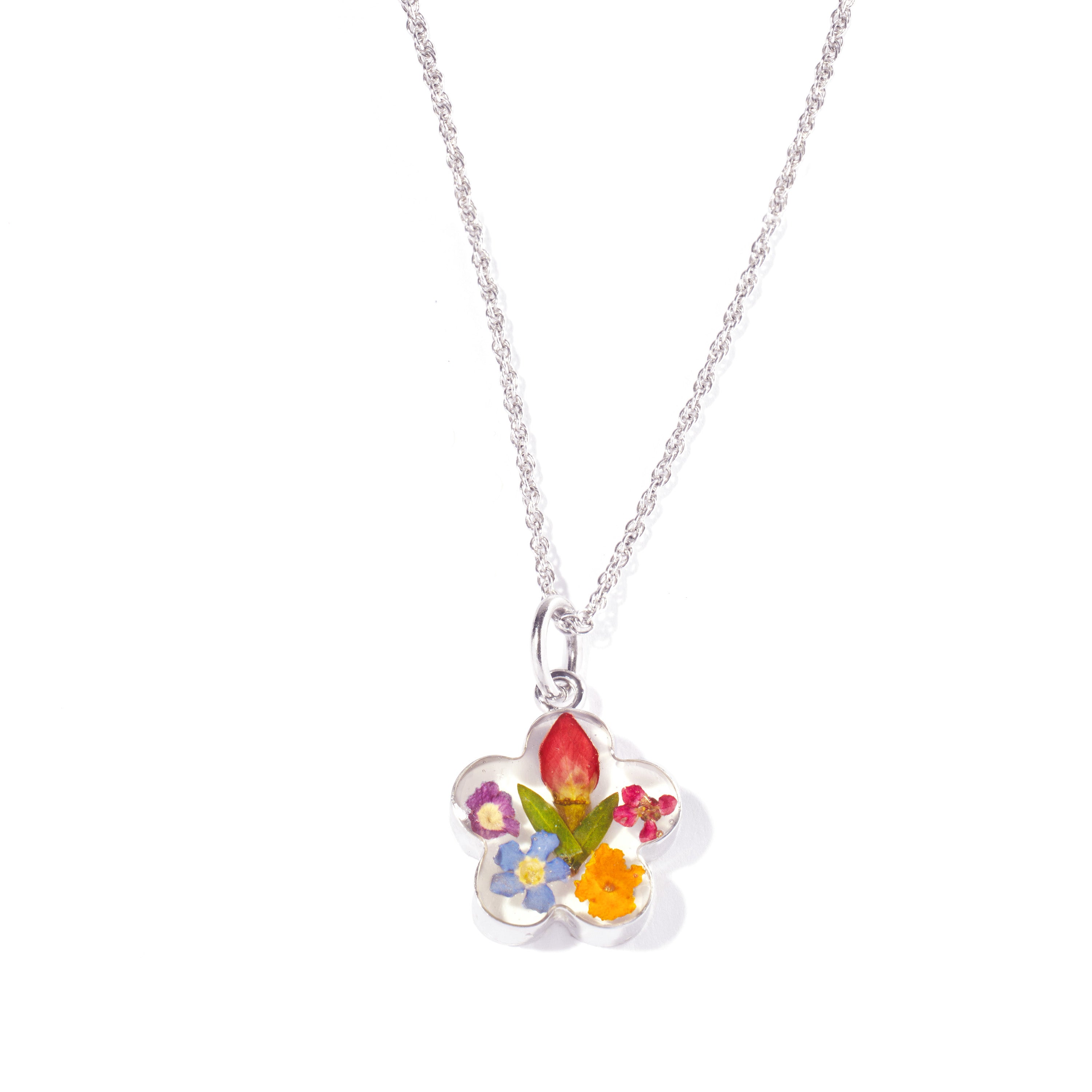 Dira Necklace with Multi Colored Flowers