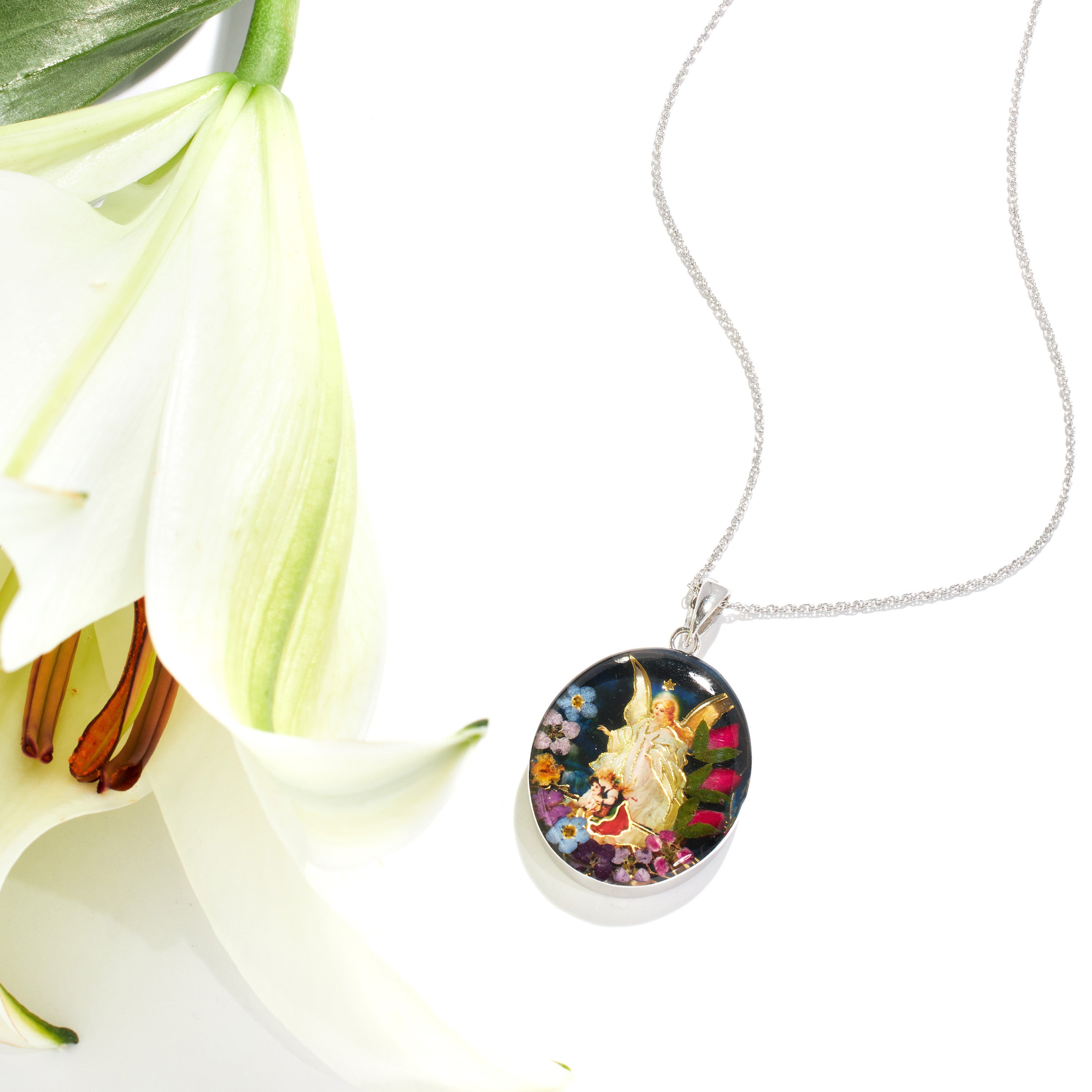Large Guardian Angel Necklace