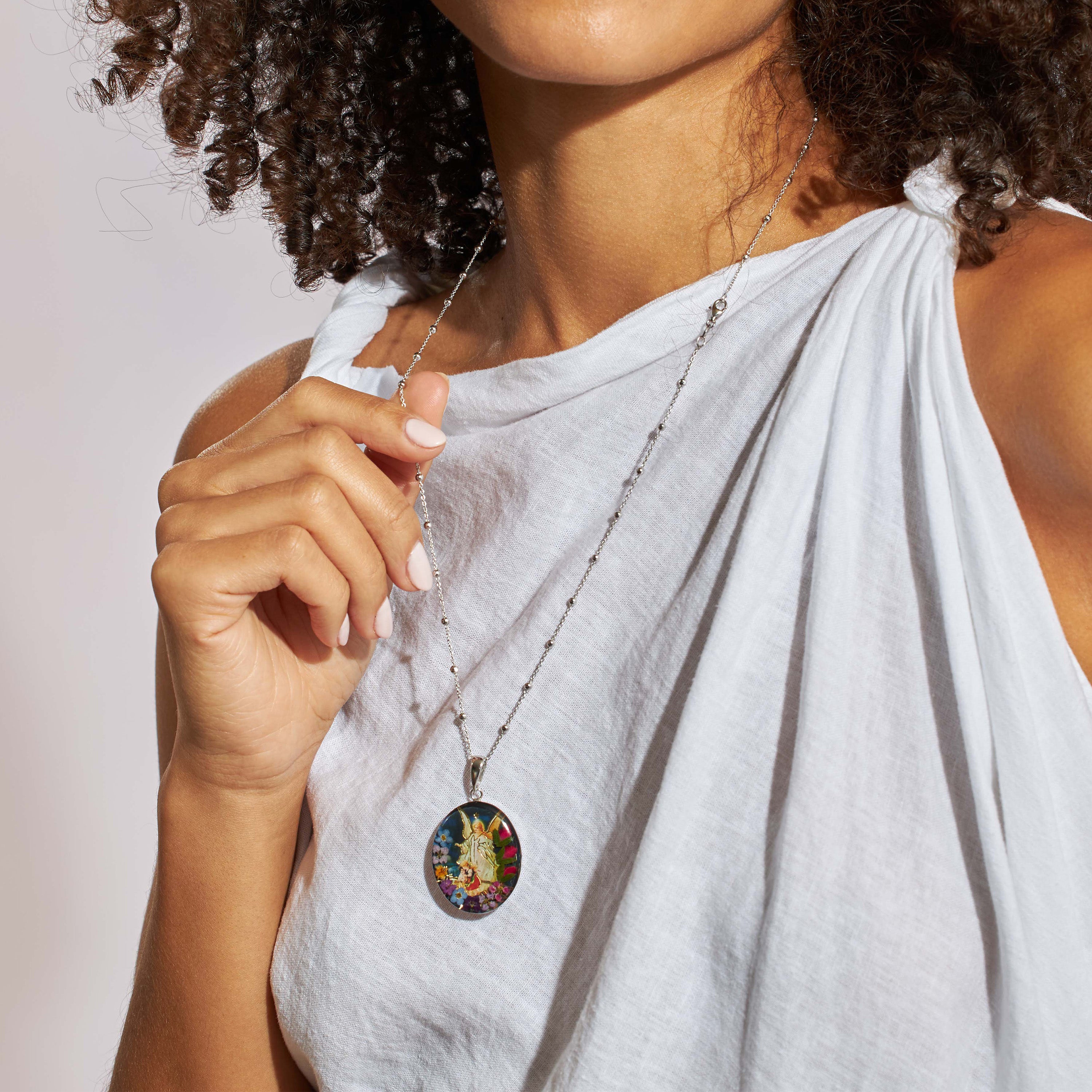 Large Guardian Angel Necklace