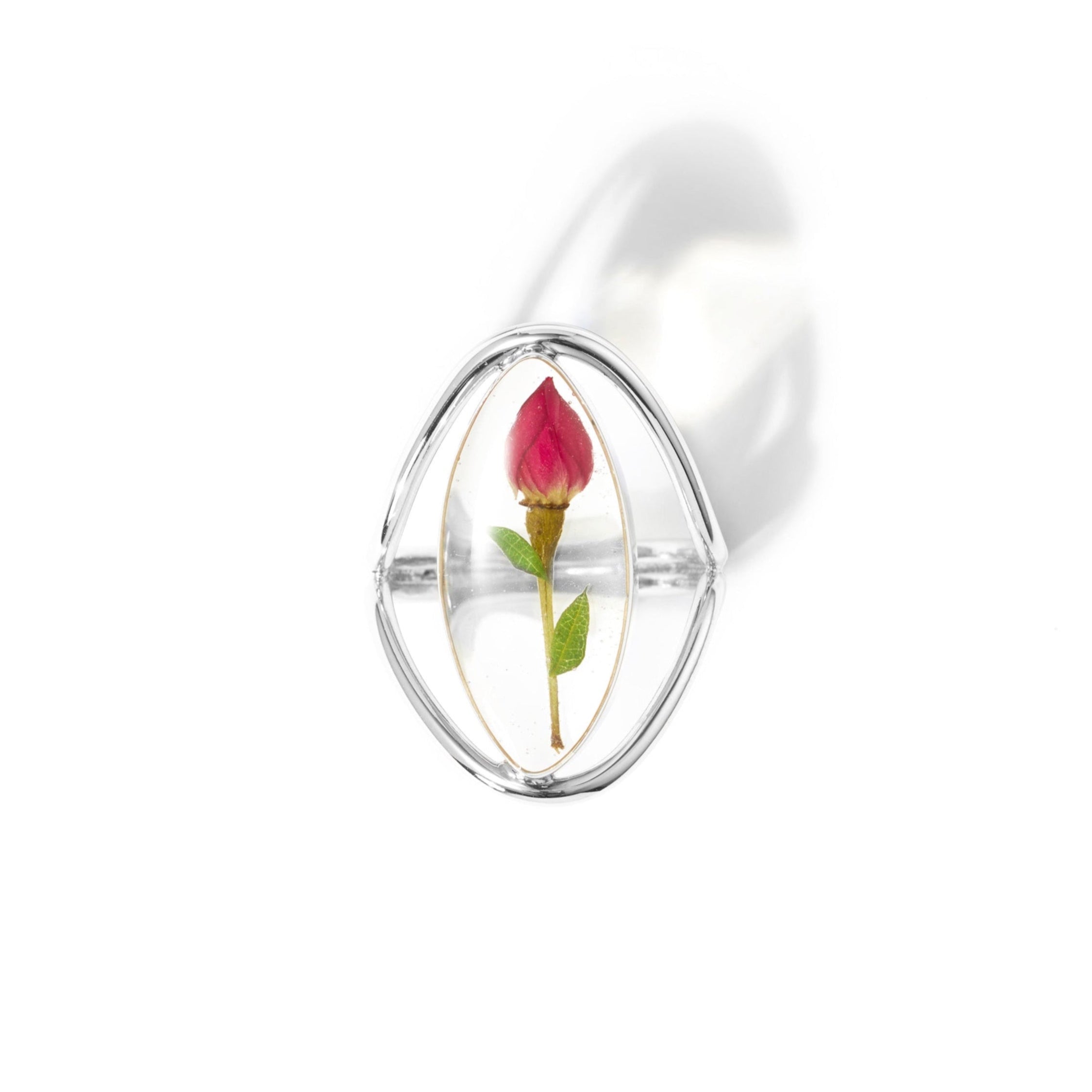 Button Rose Marquise Ring