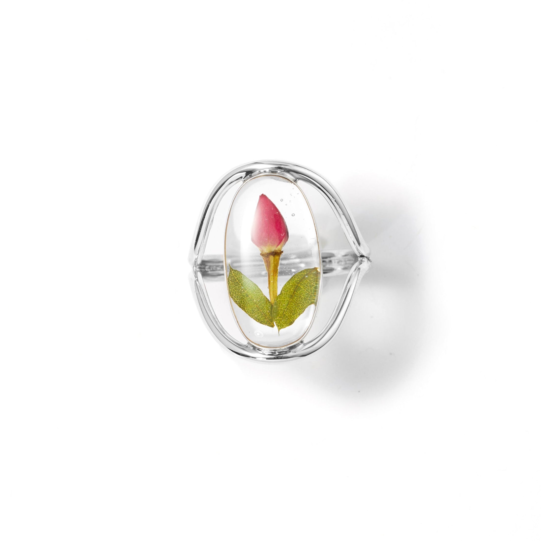 Button Rose Oval Ring