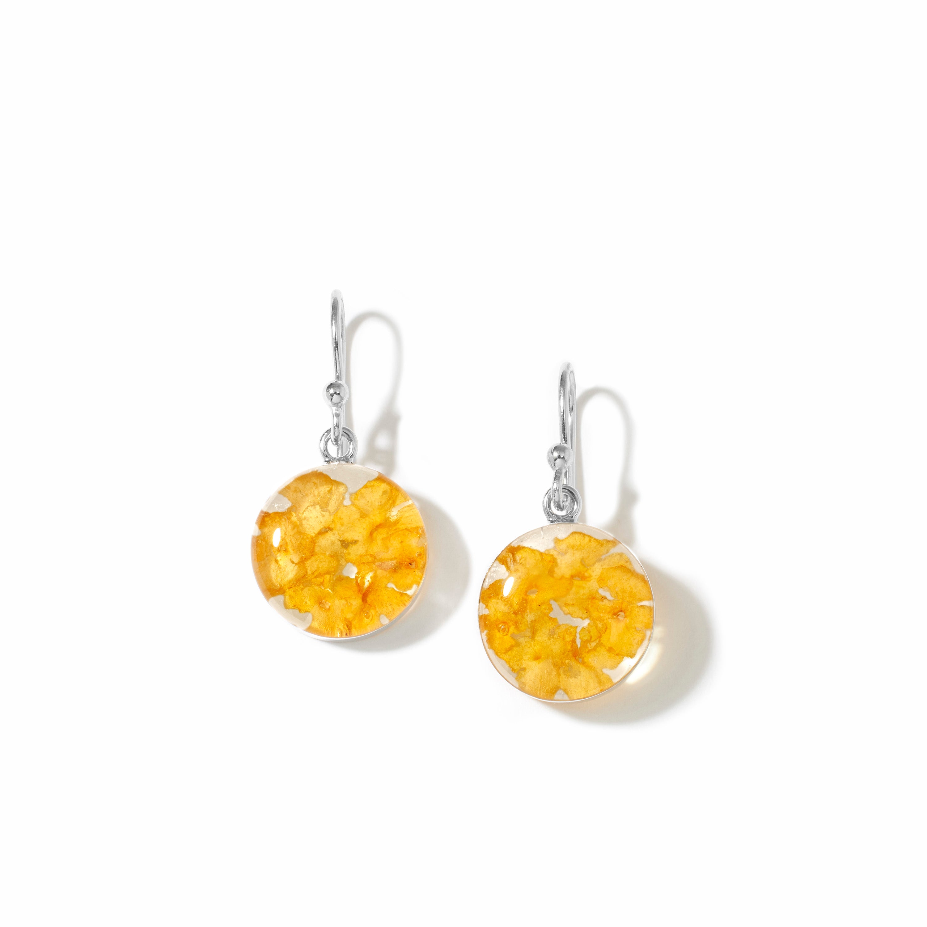 Halo Drop Earrings with Yellow Flowers