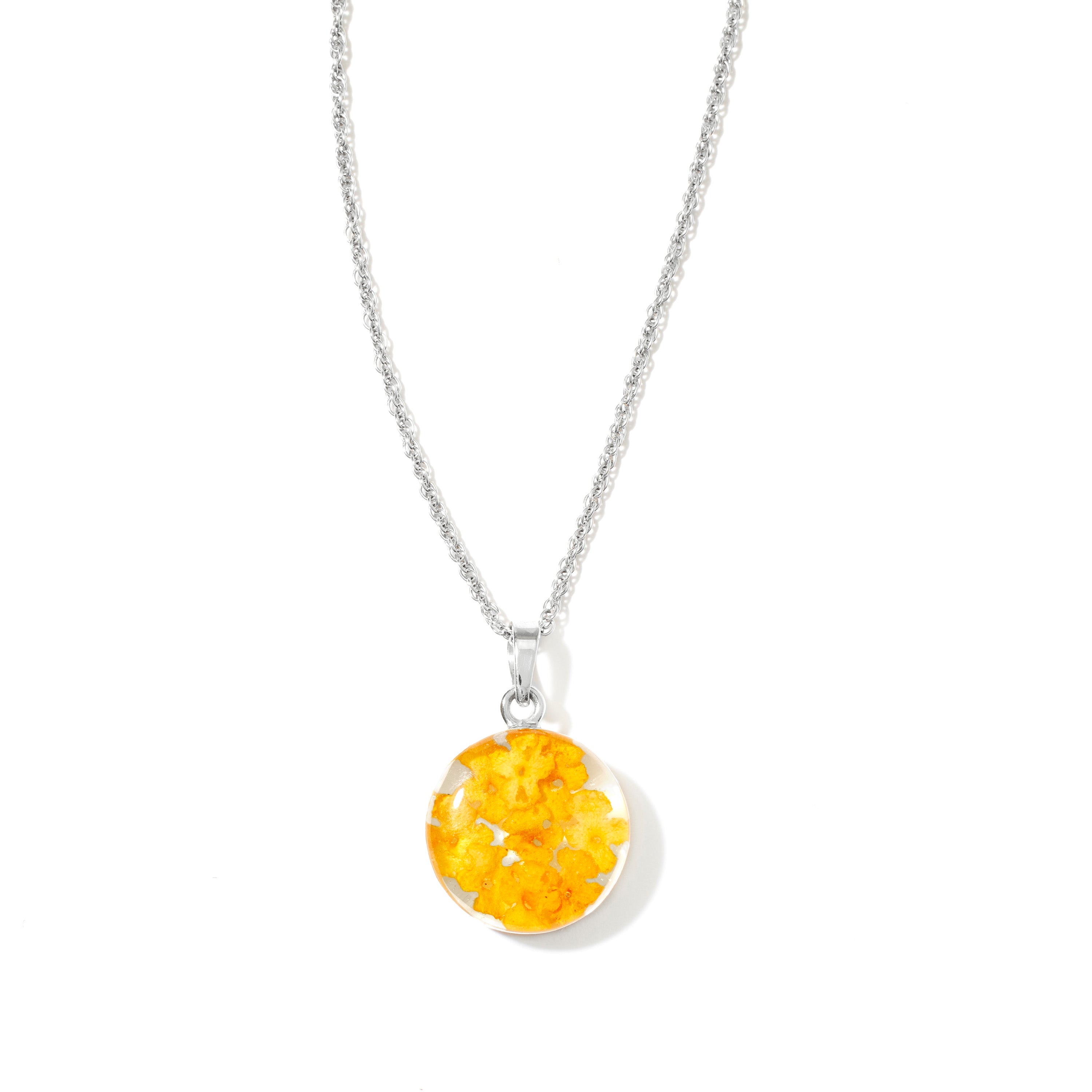Halo Drop Necklace with Yellow Flowers