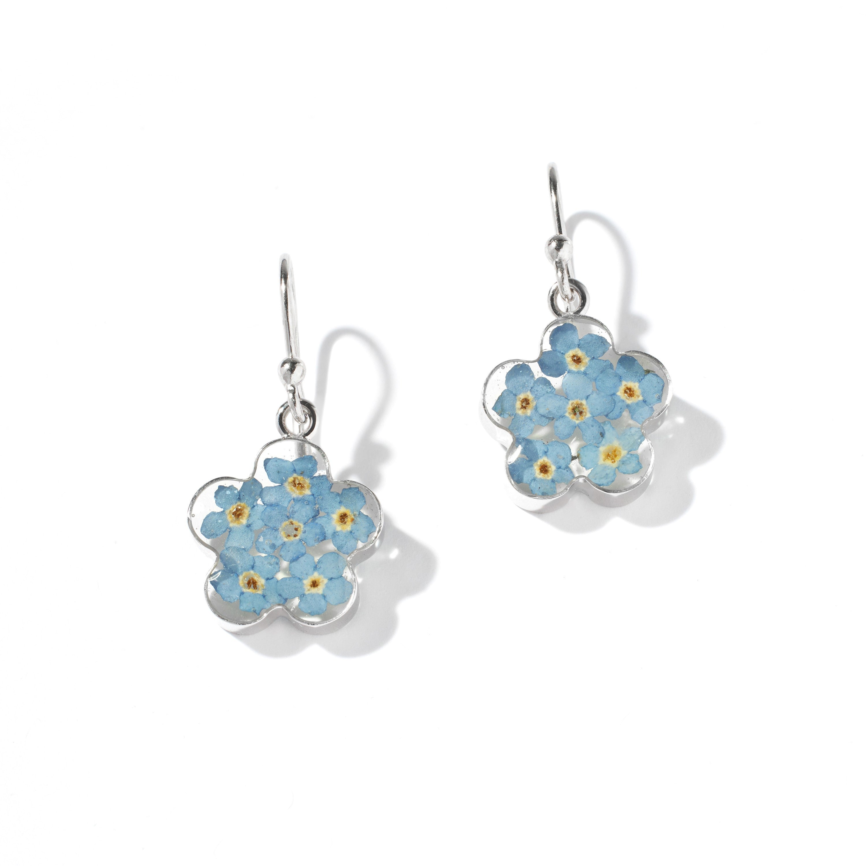 Dira Earrings with Forget-Me-Not Flowers