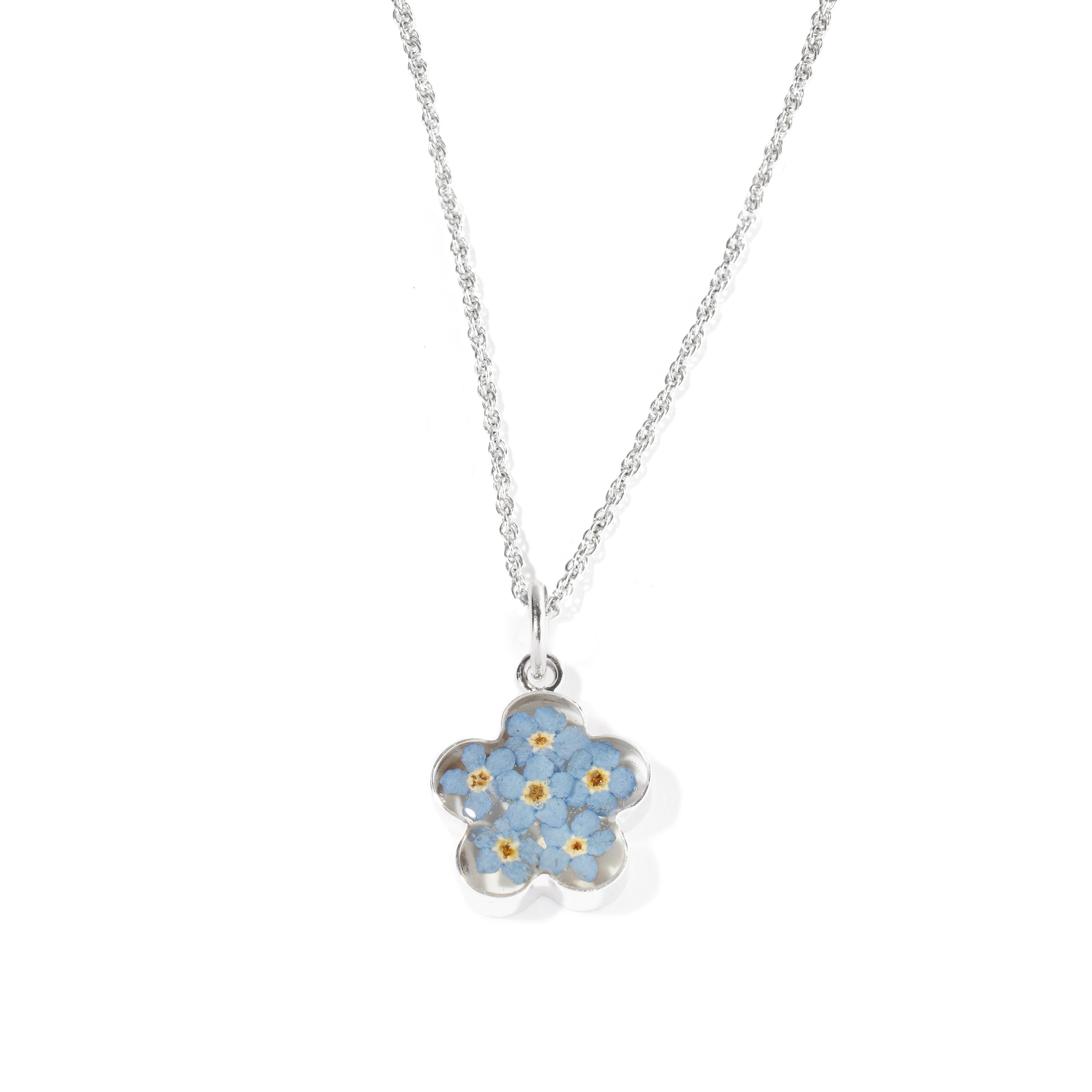 Dira Necklace with Forget-Me-Not Flowers